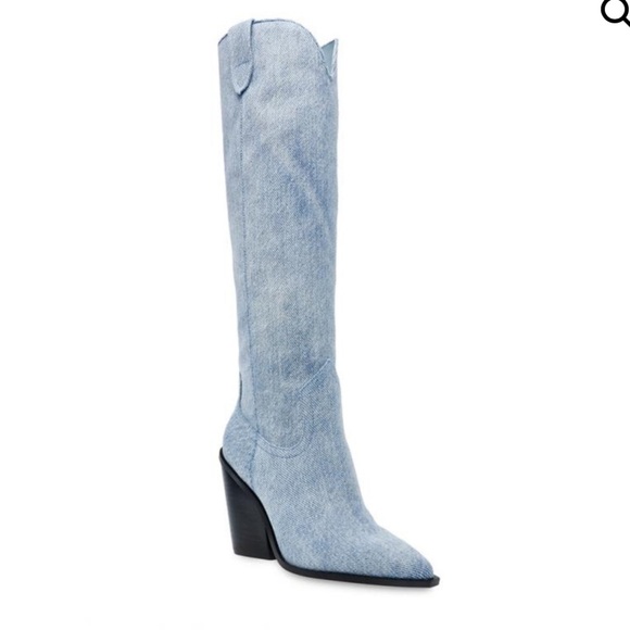 Steve Madden Light Blue Heeled Boots - Picture 3 of 6